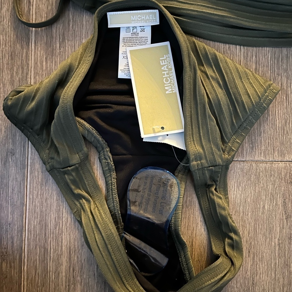 NWT Michael Kors Ivy Green Bikini XS - Picture 6 of 7